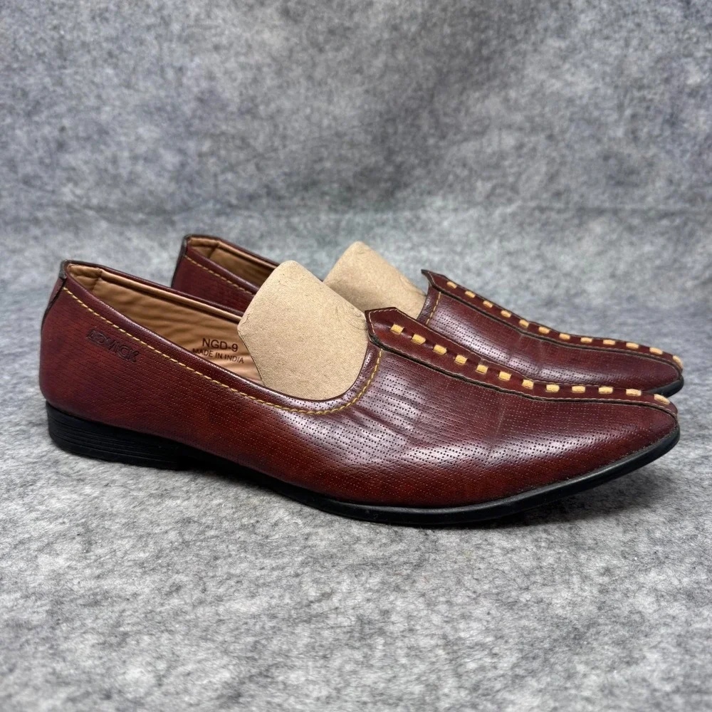 Indian Mojari Jutti Shoes Mens US Sz 10 Handmade Ethnic Leather Loafers Advick